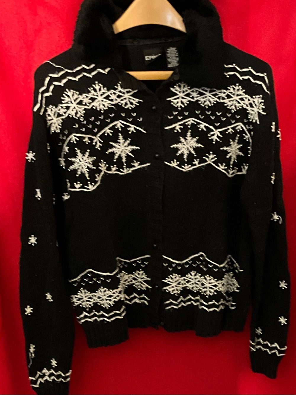 Christmas embroidered cardigan sweater. Vintage